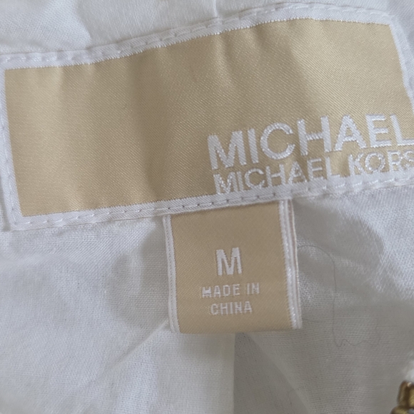 Michael Kors White Utility Jacket with Gold Buttons - Picture 2 of 6